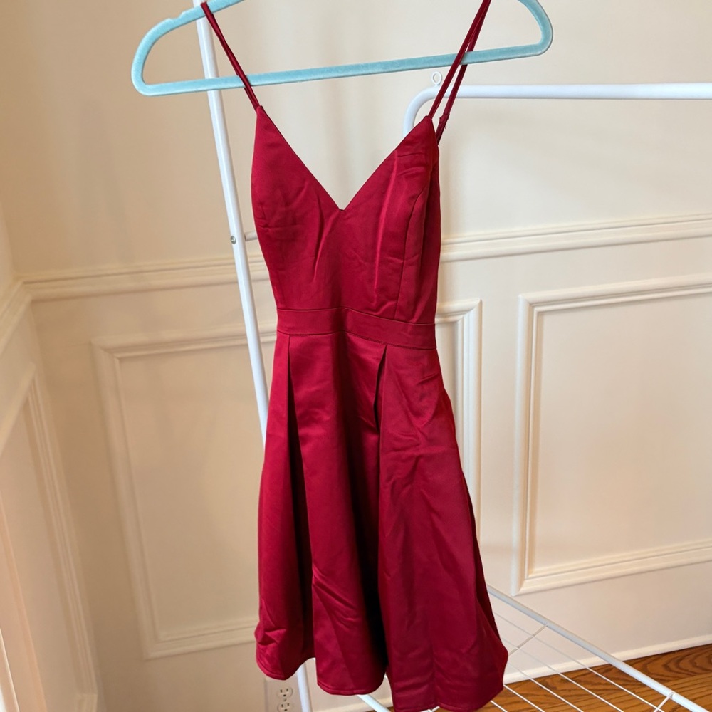 Lulus Be With You Wine Red Skater Dress